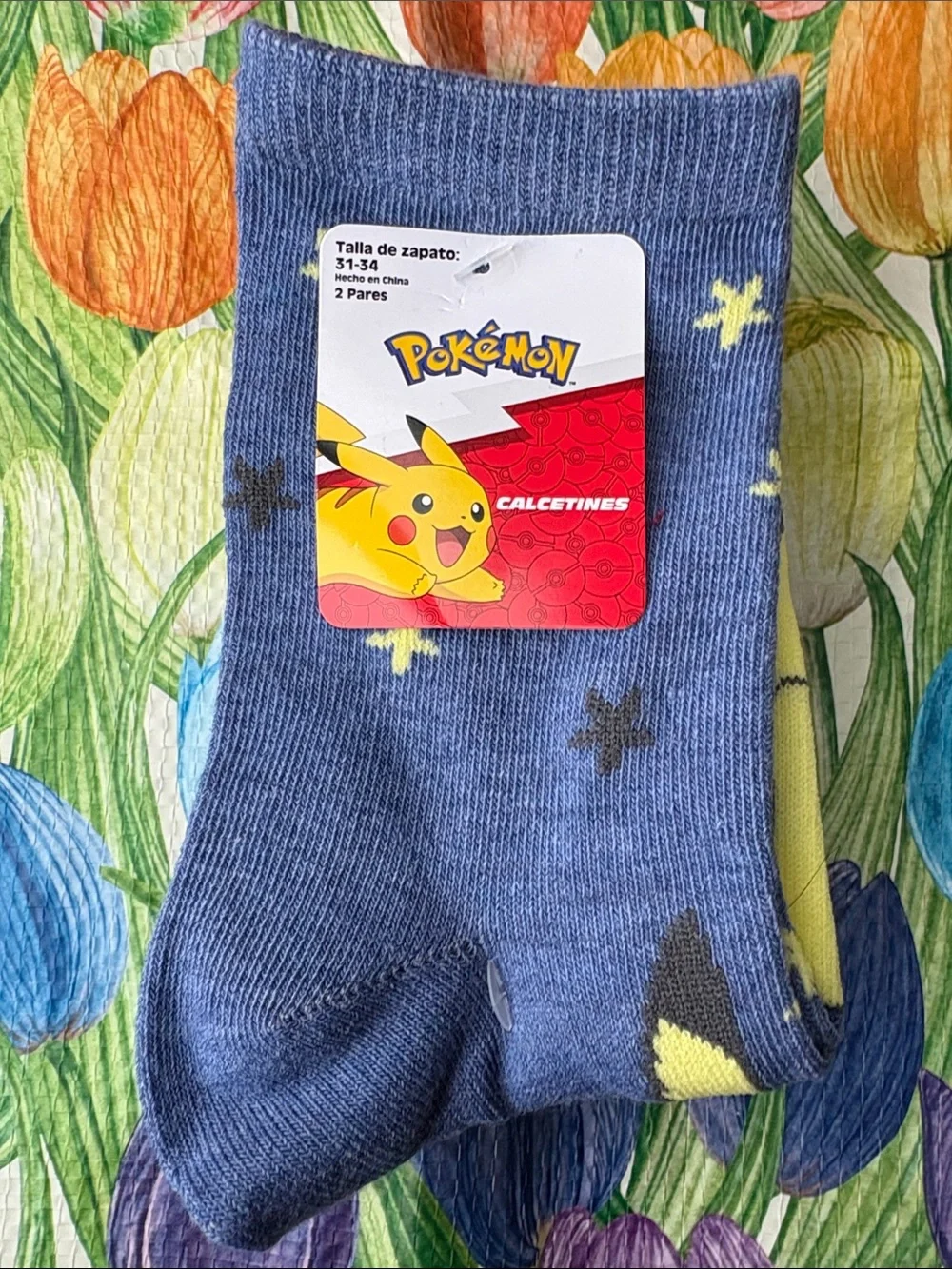 Blue Pikachu Crew Socks
